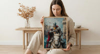 Romantic Gift for Her, Knight of Cups Tarot Art, Proposal Idea, Impasto Oil Painting, Dreamy Prince Charming, Love Messenger Print