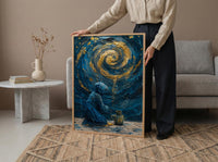 The Star Tarot Card Print, Hope and Healing Art, Celestial Wall Decor, Impasto Oil Painting, Spiritual Gift, Wish Fulfillment, Blue Art