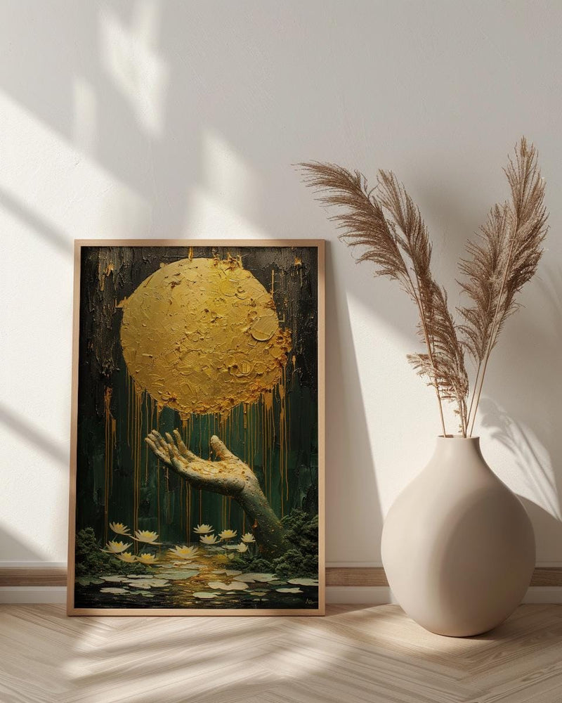 New Job Gift, Ace of Pentacles Tarot, Wealth Manifestation, Impasto Oil Painting, Office Wall Decor, Prosperity Art, Money Charm