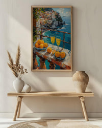 Amalfi Coast Art, Positano Print, Lemon Decor, Impasto Oil Painting, Italian Summer, Kitchen Wall Art, Limoncello Vibes, Housewarming Gift
