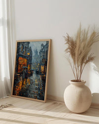 Edinburgh Wall Art, Royal Mile Print, Scotland Travel, Impasto Oil Painting, Moody Rainy Street, Gothic Decor, Dark Academia