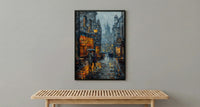 Edinburgh Wall Art, Royal Mile Print, Scotland Travel, Impasto Oil Painting, Moody Rainy Street, Gothic Decor, Dark Academia