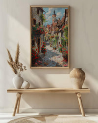 Rothenburg Wall Art, Medieval Town Print, Germany Travel, Impasto Oil Painting, Half Timbered House, Fairytale Village, Cute, Wedding Gift