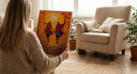 Masai Warrior Art, Kenya Travel Print, African Dance, Impasto Oil Painting, Sunset Silhouette, Cultural Wall Art, Best Friend Gift