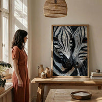 Zebra Print Art, Black and White Heart, Modern Safari Decor, Impasto Oil Painting, Animal Pattern, Baby Shower Gift, Abstract