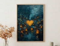 African Village Art, Starry Night Print, Hut Landscape, Impasto Oil Painting, Night Sky Decor, Cozy Home, Anniversary Gift