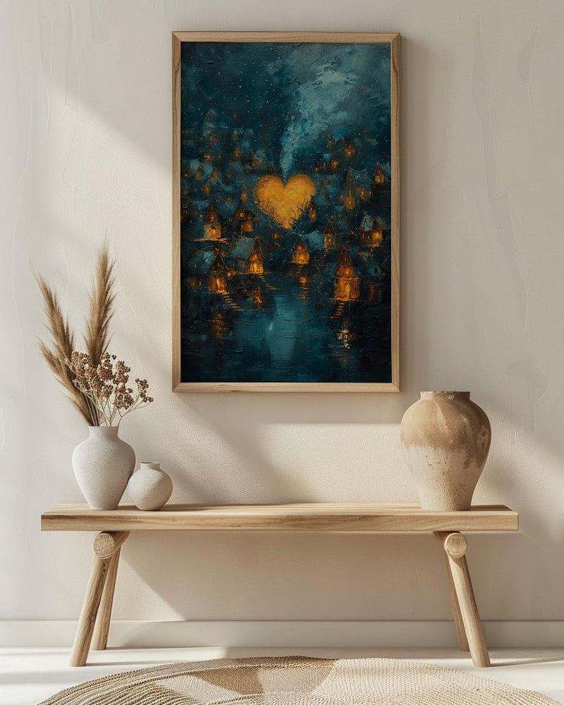 African Village Art, Starry Night Print, Hut Landscape, Impasto Oil Painting, Night Sky Decor, Cozy Home, Anniversary Gift