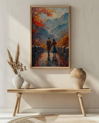 Great Wall of China Art, Sunset Landscape, Travel Poster, Impasto Oil Painting, Autumn Colors, Wedding Gift, History