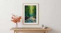Bamboo Forest Art, Kyoto Travel Print, Green Wall Decor, Impasto Oil Painting, Zen Garden, Nature Lover Gift, Wedding Gift