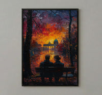 Berlin Wall Art, Brandenburg Gate Print, Germany Cityscape, Impasto Oil Painting, Sunset Landmark, Urban Decor, History Art