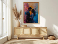 Holi Festival Art, Colorful Couple Print, India Culture, Impasto Oil Painting, Vibrant Decor, Joyful Gift, Anniversary Gift