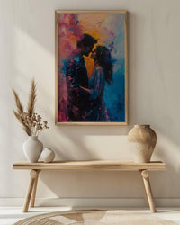 Holi Festival Art, Colorful Couple Print, India Culture, Impasto Oil Painting, Vibrant Decor, Joyful Gift, Anniversary Gift