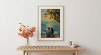 Mango Tree Art, Summer India Print, Fruit Orchard, Impasto Oil Painting, Yellow and Green, Nature Love, Wedding Gift