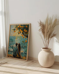 Mango Tree Art, Summer India Print, Fruit Orchard, Impasto Oil Painting, Yellow and Green, Nature Love, Wedding Gift