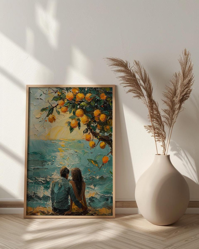 Mango Tree Art, Summer India Print, Fruit Orchard, Impasto Oil Painting, Yellow and Green, Nature Love, Wedding Gift