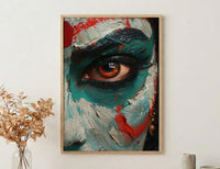 Kathakali Art, Kerala Dance Print, Expressive Face, Impasto Oil Painting, Cultural Wall Decor, Dramatic Art, Best Friend Gift