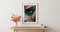 Kathakali Art, Kerala Dance Print, Expressive Face, Impasto Oil Painting, Cultural Wall Decor, Dramatic Art, Best Friend Gift