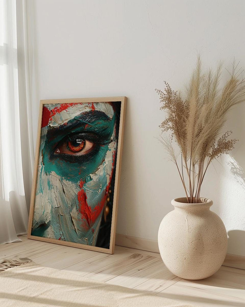 Kathakali Art, Kerala Dance Print, Expressive Face, Impasto Oil Painting, Cultural Wall Decor, Dramatic Art, Best Friend Gift