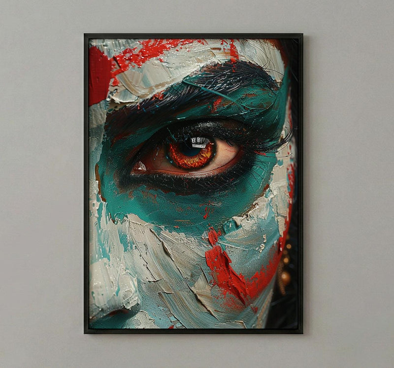 Kathakali Art, Kerala Dance Print, Expressive Face, Impasto Oil Painting, Cultural Wall Decor, Dramatic Art, Best Friend Gift