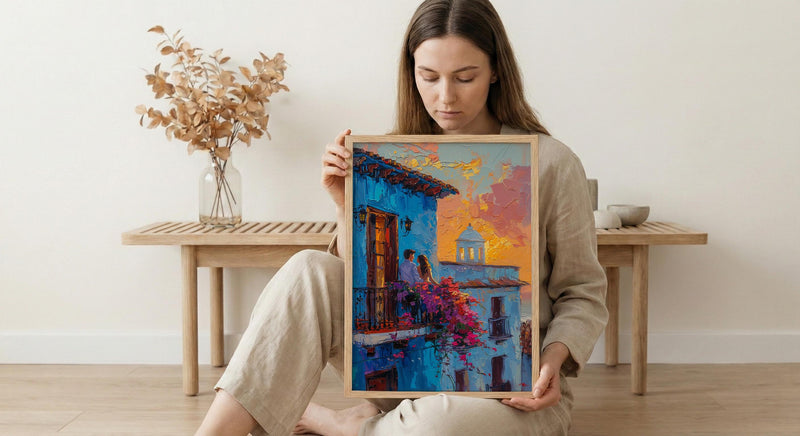 Havana Street Art, Romantic Balcony, Colonial Architecture, Impasto Oil Painting, Colombia Decor, Cityscape, Travel Lover Gift