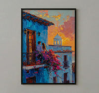 Havana Street Art, Romantic Balcony, Colonial Architecture, Impasto Oil Painting, Colombia Decor, Cityscape, Travel Lover Gift