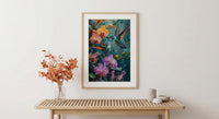 Hummingbird Art, Tropical Bird Print, Nature Romance, Impasto Oil Painting, Latin Wildlife, Colorful Decor, Bird Lover Gift