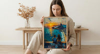 Rio de Janeiro Art, Christ Redeemer Print, Brazil Sunset, Impasto Oil Painting, Cityscape Decor, Travel Gift, Anniversary Gift
