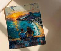 Rio de Janeiro Art, Christ Redeemer Print, Brazil Sunset, Impasto Oil Painting, Cityscape Decor, Travel Gift, Anniversary Gift