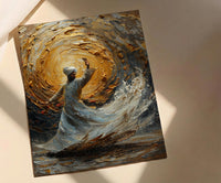 Whirling Dervish Art, Rumi Quote Print, Sufi Spiritual Decor, Impasto Oil Painting, Divine Love, Mevlana, Engagement Gift