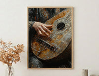 Oud Instrument Art, Music Wall Decor, Arabian Music, Impasto Oil Painting, Musician Gift, Warm Light, Housewarming Gift