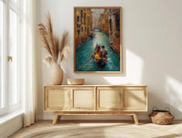 Venice Wall Art, Gondola Print, Italy Travel Poster, Impasto Oil Painting, Romantic Canal Art, Wedding Gift, Italian Decor