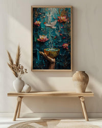Self Love Art, Ace of Cups Tarot Print, New Beginnings, Impasto Oil Painting, Emotional Healing, Heart Chakra Decor, Spiritual Gift