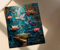 Self Love Art, Ace of Cups Tarot Print, New Beginnings, Impasto Oil Painting, Emotional Healing, Heart Chakra Decor, Spiritual Gift