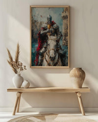 Romantic Gift for Her, Knight of Cups Tarot Art, Proposal Idea, Impasto Oil Painting, Dreamy Prince Charming, Love Messenger Print