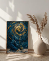 The Star Tarot Card Print, Hope and Healing Art, Celestial Wall Decor, Impasto Oil Painting, Spiritual Gift, Wish Fulfillment, Blue Art