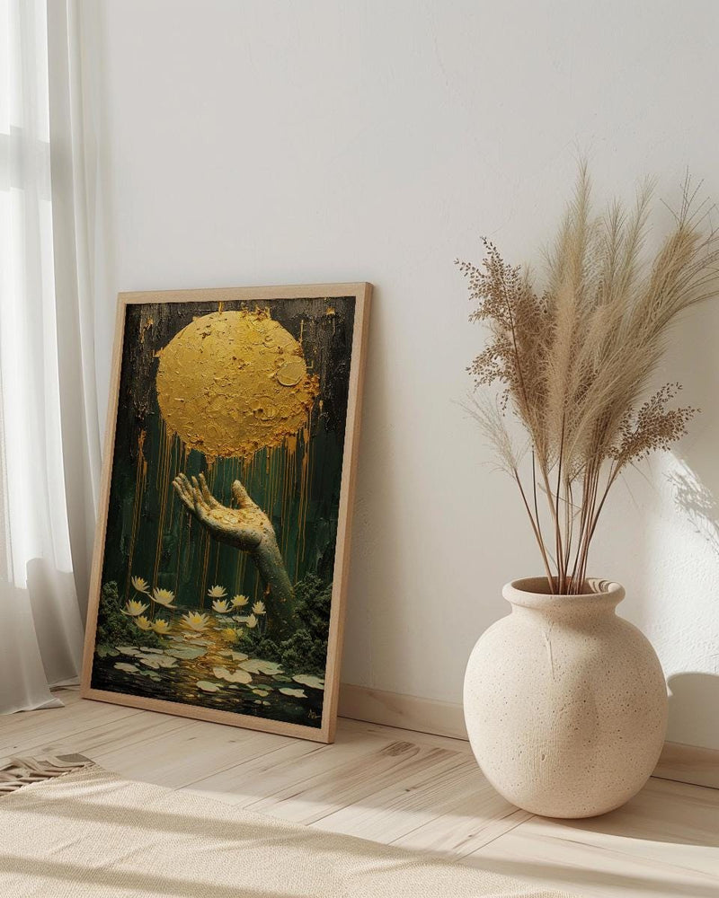 New Job Gift, Ace of Pentacles Tarot, Wealth Manifestation, Impasto Oil Painting, Office Wall Decor, Prosperity Art, Money Charm