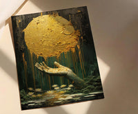 New Job Gift, Ace of Pentacles Tarot, Wealth Manifestation, Impasto Oil Painting, Office Wall Decor, Prosperity Art, Money Charm