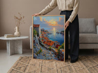 Dubrovnik Wall Art, Croatia Travel Print, Old Town Decor, Impasto Oil Painting, Terracotta Rooftops, Game of Thrones Vibe, Sea