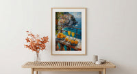 Amalfi Coast Art, Positano Print, Lemon Decor, Impasto Oil Painting, Italian Summer, Kitchen Wall Art, Limoncello Vibes, Housewarming Gift