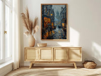 Edinburgh Wall Art, Royal Mile Print, Scotland Travel, Impasto Oil Painting, Moody Rainy Street, Gothic Decor, Dark Academia