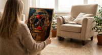 Hourglass Art Print, Skeleton Time Decor, Memento Mori, Impasto Oil Painting, Red Sand, Gothic Symbolism, Philosophical Art