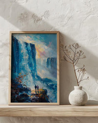 Victoria Falls Art, Zimbabwe Travel Print, Waterfall Landscape, Impasto Oil Painting, Nature Lover Gift, Anniversary Gift, Rainbow Art