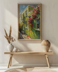 South Africa Wall Art, Bo Kaap Cape Town Print, Lime Green House Painting, Colorful Street Decor, Impasto Travel Poster
