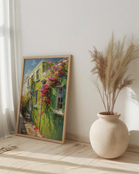 South Africa Wall Art, Bo Kaap Cape Town Print, Lime Green House Painting, Colorful Street Decor, Impasto Travel Poster