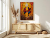 Masai Warrior Art, Kenya Travel Print, African Dance, Impasto Oil Painting, Sunset Silhouette, Cultural Wall Art, Best Friend Gift