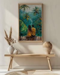 Bali Wall Art, Rice Terrace Print, Ubud Landscape, Impasto Oil Painting, Tropical Green, Travel Gift, Anniversary Gift