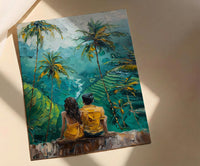 Bali Wall Art, Rice Terrace Print, Ubud Landscape, Impasto Oil Painting, Tropical Green, Travel Gift, Anniversary Gift