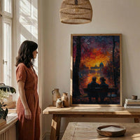 Berlin Wall Art, Brandenburg Gate Print, Germany Cityscape, Impasto Oil Painting, Sunset Landmark, Urban Decor, History Art