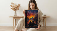 Berlin Wall Art, Brandenburg Gate Print, Germany Cityscape, Impasto Oil Painting, Sunset Landmark, Urban Decor, History Art