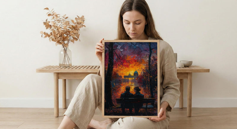 Berlin Wall Art, Brandenburg Gate Print, Germany Cityscape, Impasto Oil Painting, Sunset Landmark, Urban Decor, History Art